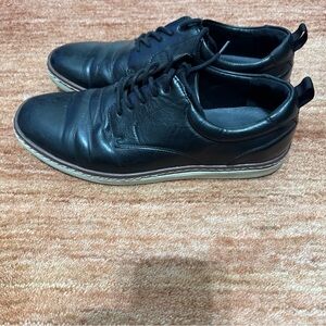 Alfani Men's Black Leather Lace-Up Sneakers 9